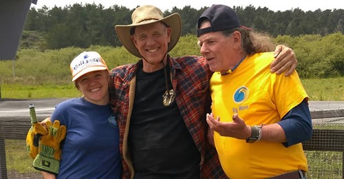 Big Wave founder Jeff Peck with special needs adult at Big Wave Farm