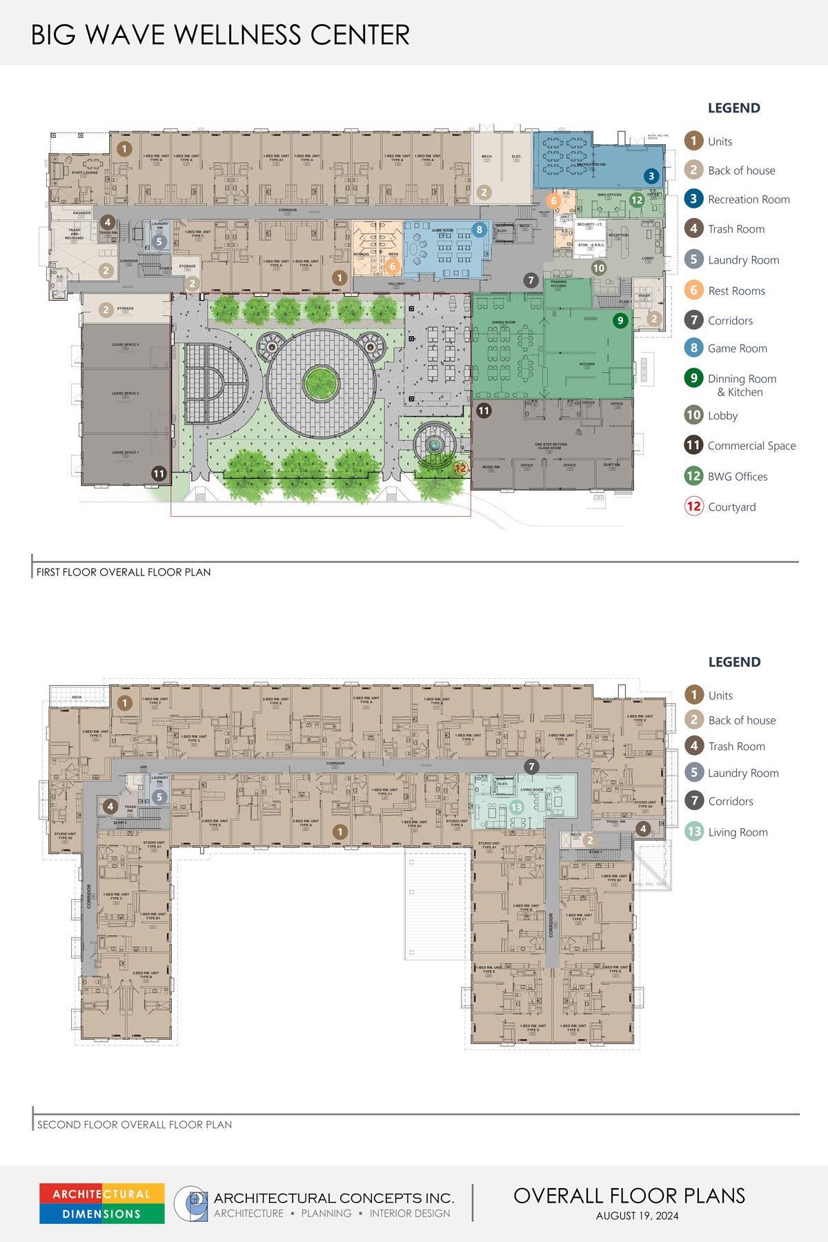 Big Wave Residence first and second floor layouts